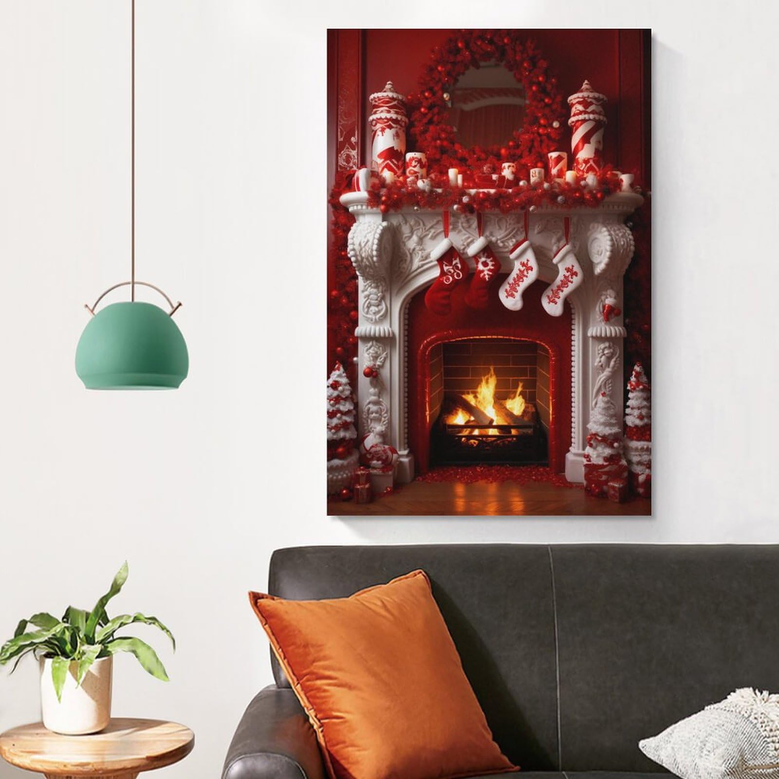 Weihnachts-Wandbild Auf Leinwand 5-teilig - Winterszene Deko Für Wohnzimmer & Büro