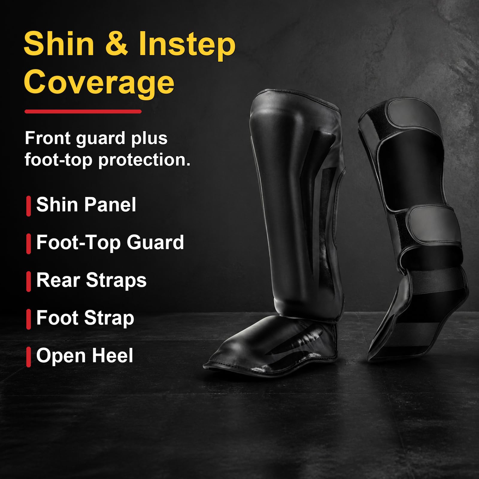 Piedi Protezione Shin Guard,Parastinchi Piedi Protezione Shin Guard,Parastinchi Karate,Regolabili,vestibilità Sicura,Comodo,per Boxe,Taekwondo,Muay Thai,Sport da Combattimento