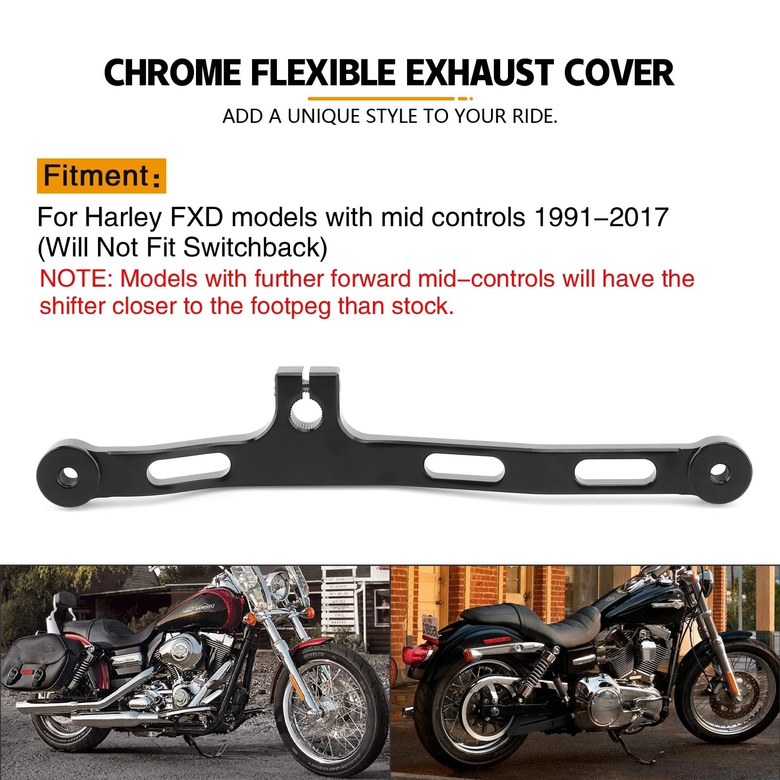 ASHCOUZ Pedale del cambio Leva del Cambio Pieghevole per Leva cambio Para punta e tallone in alluminio per comandi centrali per, adatta per Dyna Fat Street Bob Low Rider Super Wide Glide(Black)