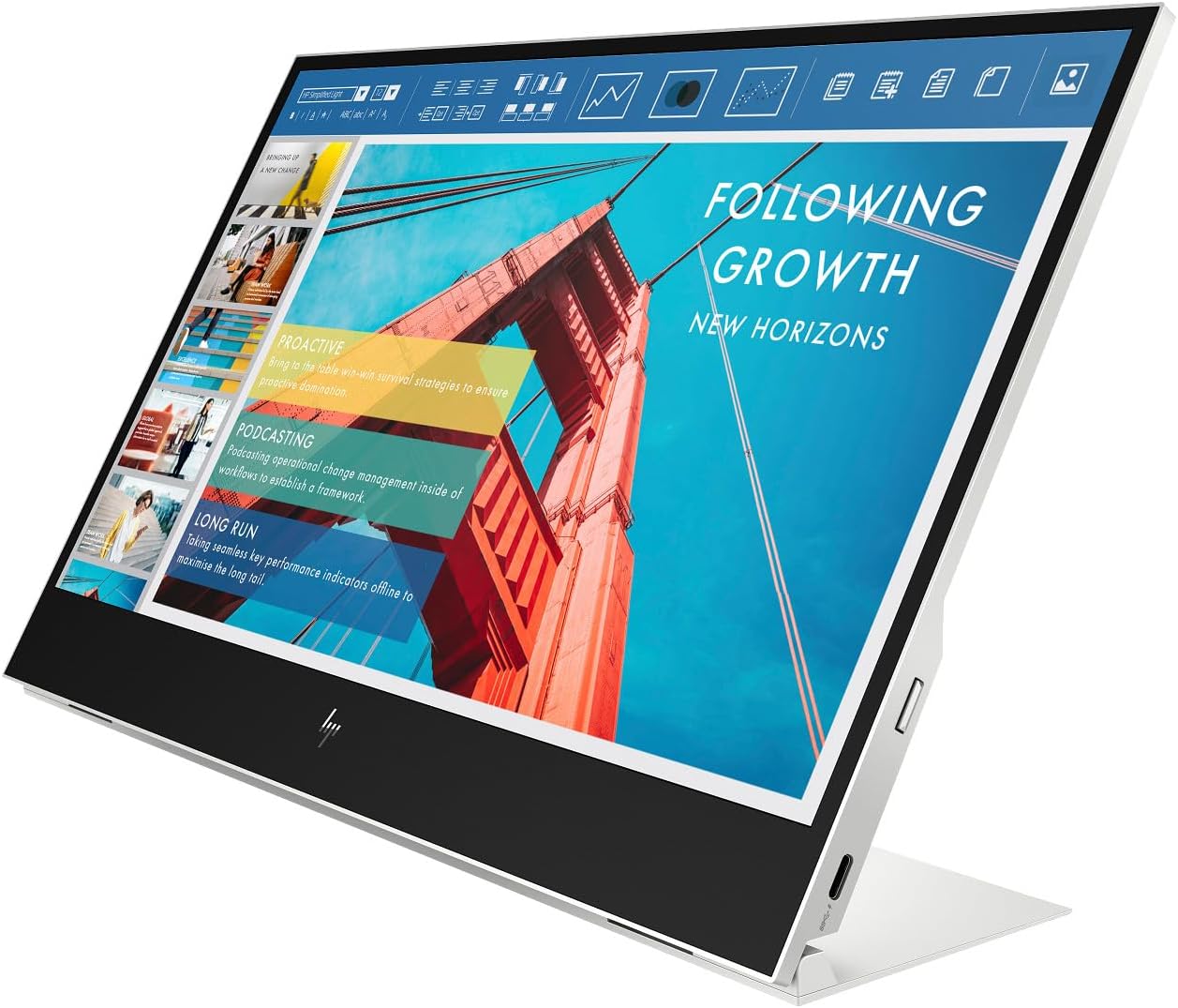 HP E14 G4 14" FHD IPS Portable Monitor with 5ms Response Time, Anti-Glare, Flicker Free, 400 nits Brightness, USB-C & Dockztorm USB Port Expander, Silver Color (1B065AA#AC3)