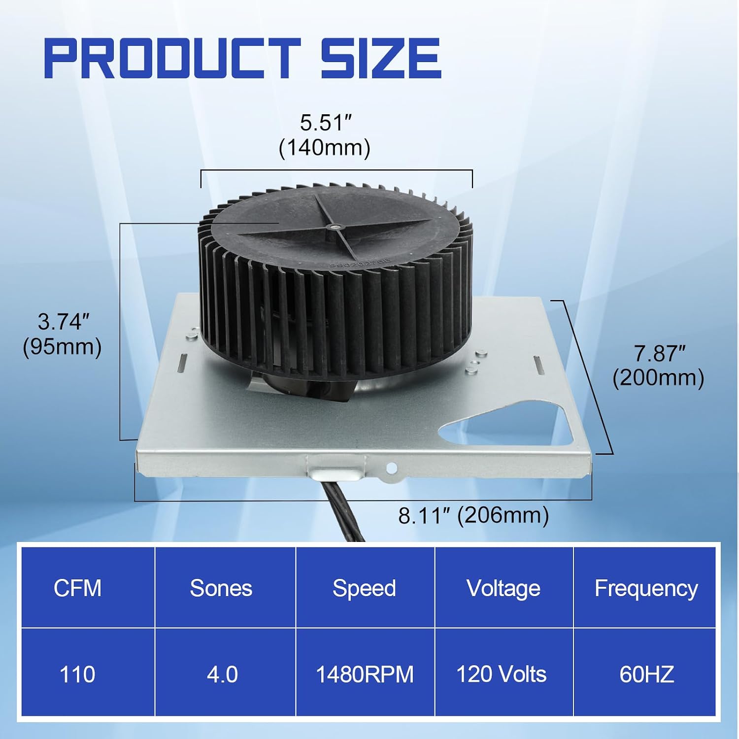 S97015162 Bathroom Exhaust Fan Motor Assembly for Broan or NuTone Fans only 683c 678-G 679 763 576, N679 FL2679 679FLT 770 50NT ED50L-D HD50L-D HD50-B HD50LNT, Housing Measuring 8" x 8-1/4" x 5-3/4"