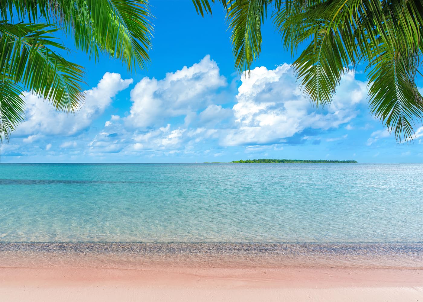 DULUDA 7x5 FT Beach Backdrop Ocean Summer Hubble Island Pink Beach Hawaii Tropical Summer Photography Background Luau Party Decorations for Ladvis