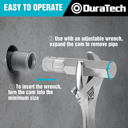 Miniatura 5 de DURATECH Juego de llaves de tubo interno, juego de extractor de pezón de tubo, 3 piezas, 3/8 pulgadas, 1/2 pulgadas y 3/4 pulgadas, bolsa