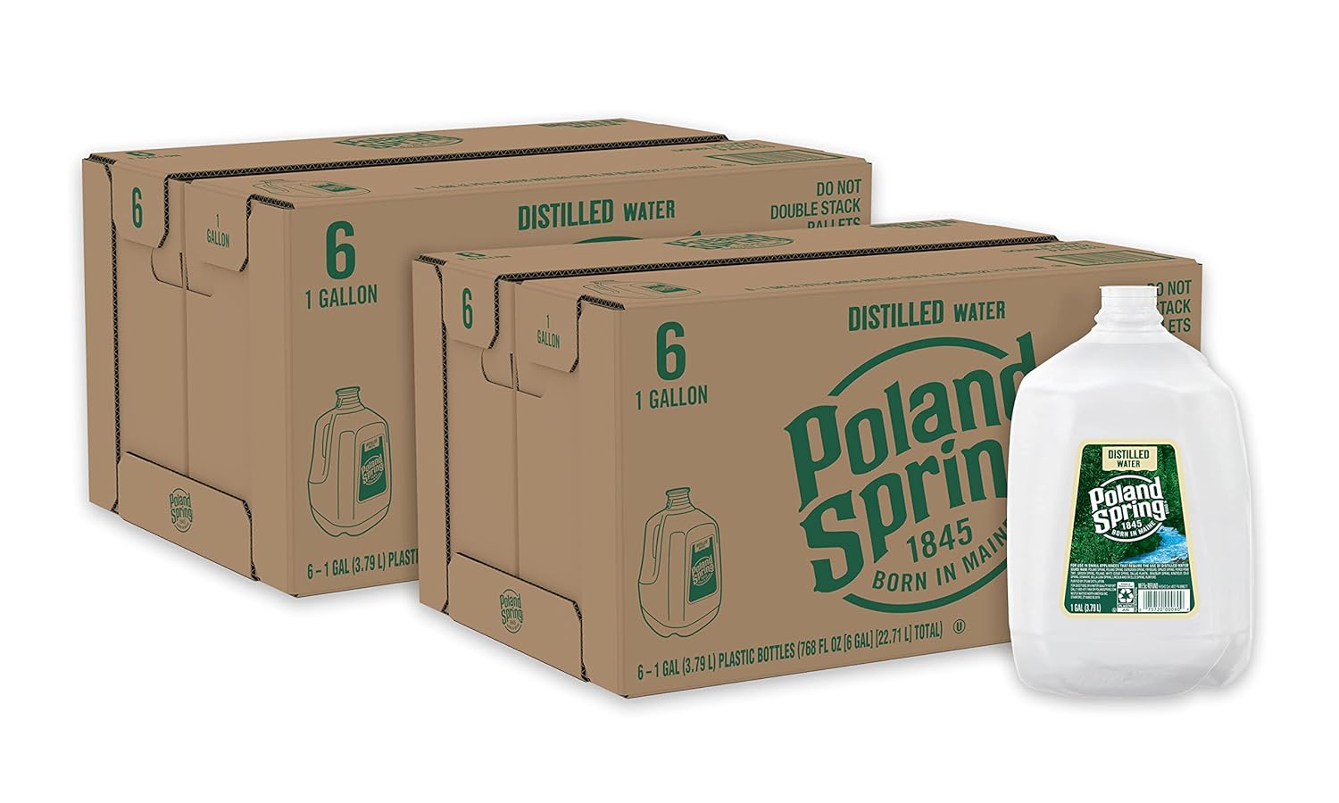 1 CASE 1 gallon Poland Spring Distilled Water, 6per case