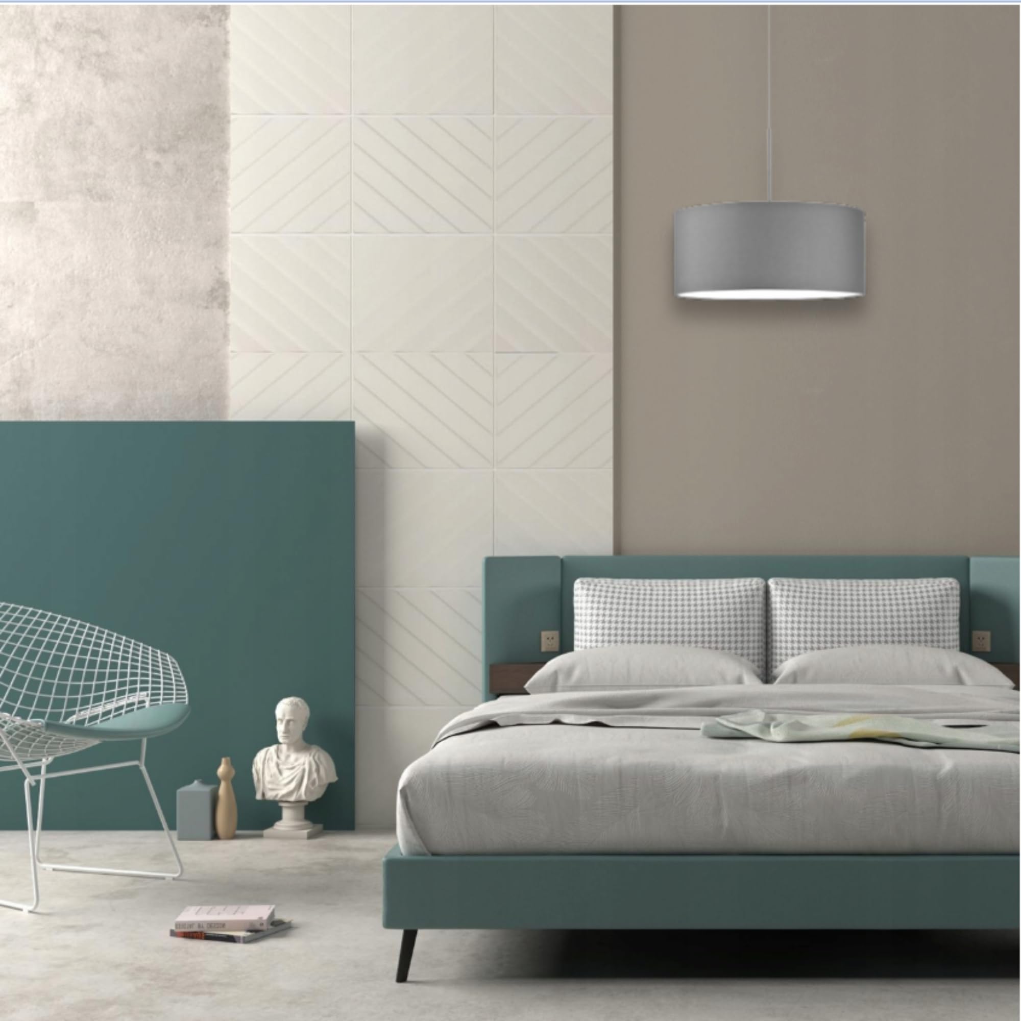 Luminaria - Lampara Colgante con Rosca E27 de 60 W máx. Lámpara de Techo Ideal para Decoración de Interiores Estilo Moderno y Elegante (Bombilla no incluida) (Blanco)