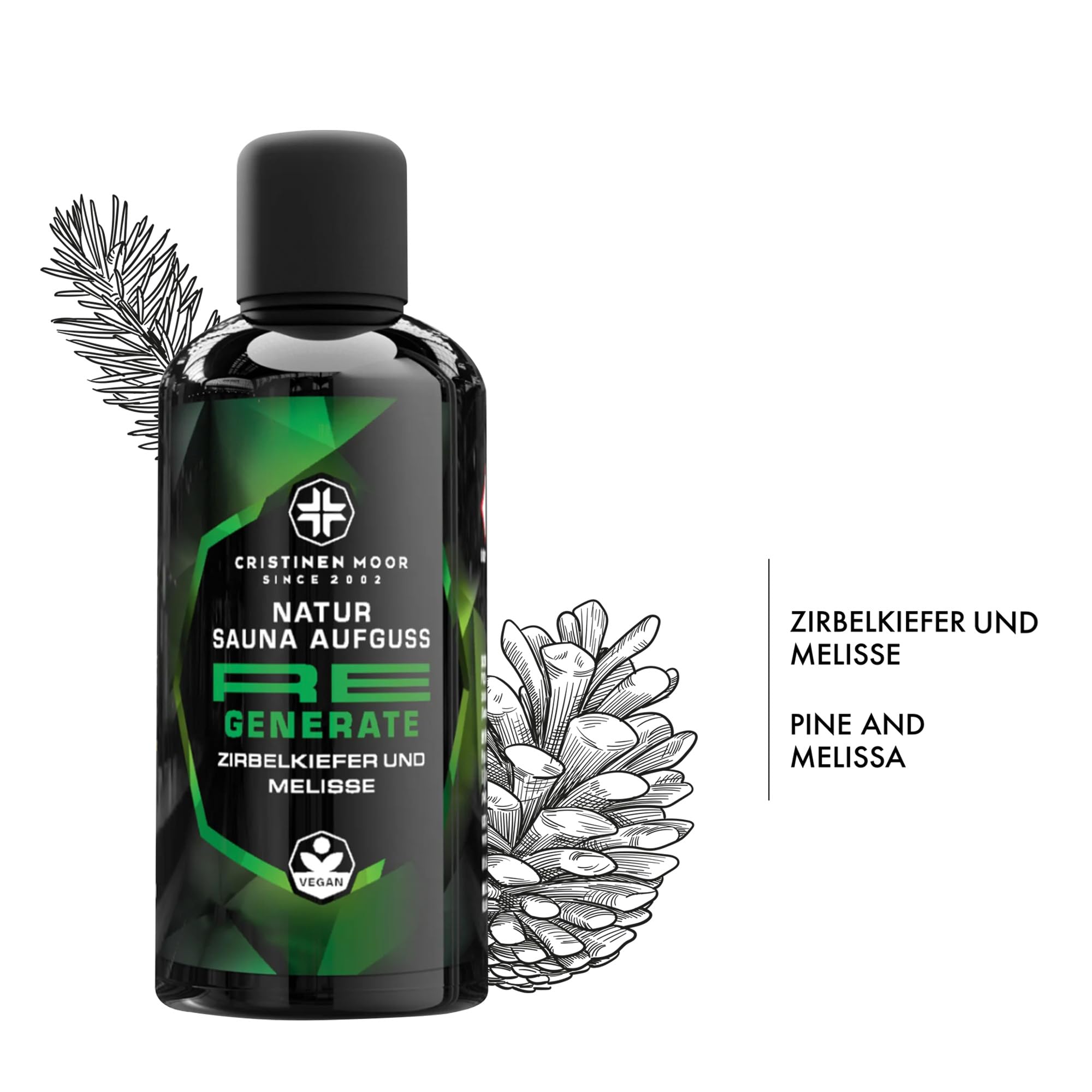 Saunaaufguss Re Collection Set 1 - Re Awake, Re Charge, Re Generate, Re Vitalize 4x100 ml - CristinenMoor Natursaunadüfte ohne synthetische Duftstoffe in edler Umverpackung