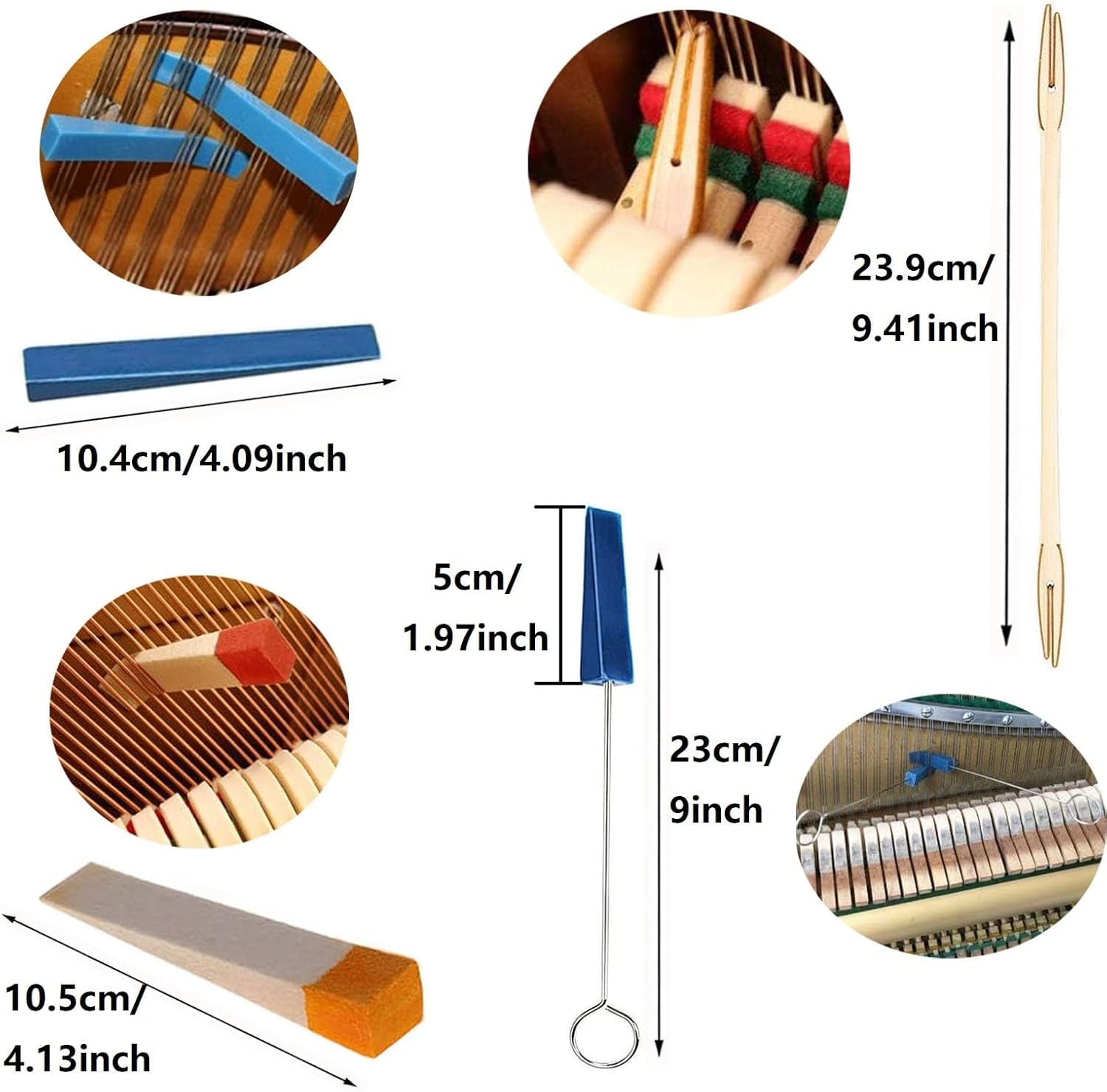 26Pcs Piano Tuning Repair Regulating Tool Kit Including Tuning Wrench Hammer Mute Tweezers Fork Belt Clip Regulating Screwdriver Capstan Screw Wrench Set with 6" Combination Tool Handle