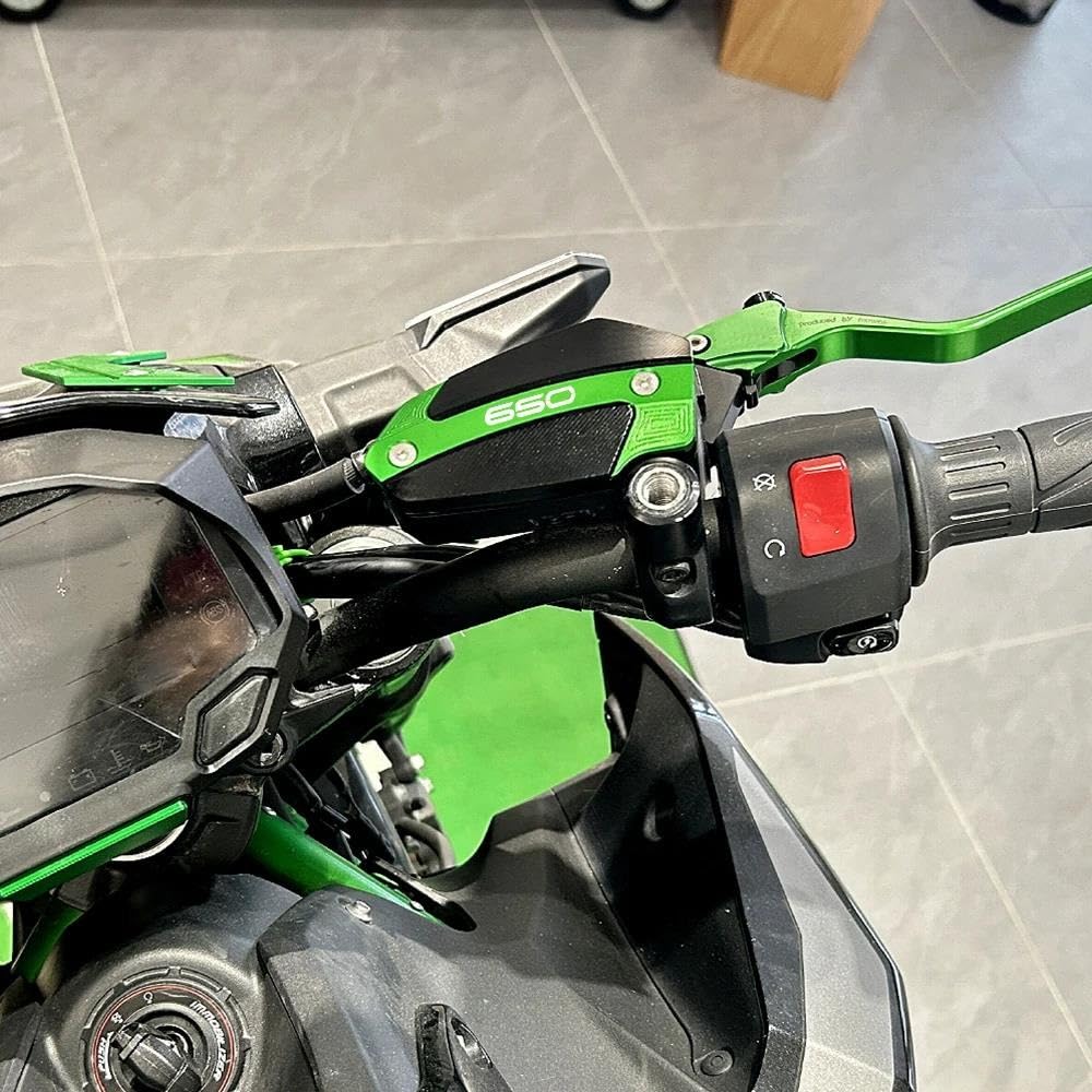 Tapón Llenado Aceite del Motor Tapa del Depósito De Líquido De Freno Delantero Y Trasero, Tapa De Llenado De Aceite del Motor para Z650 Z650RS Ninja650 2017-2024(Yellow,Front Rear)