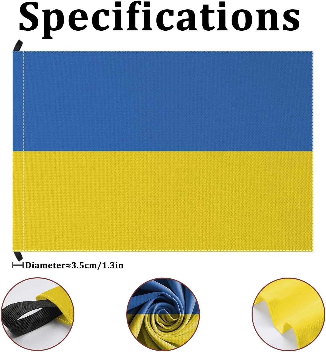 Ukraine Ukrainian Flag 2.5x4ft Double Sided Premium Burlap National Banner Heavy Duty Vivid Color Fade Resistant Pole Sleeve Long Lasting Durable TearProof for Outdoor Garden Yard Festival