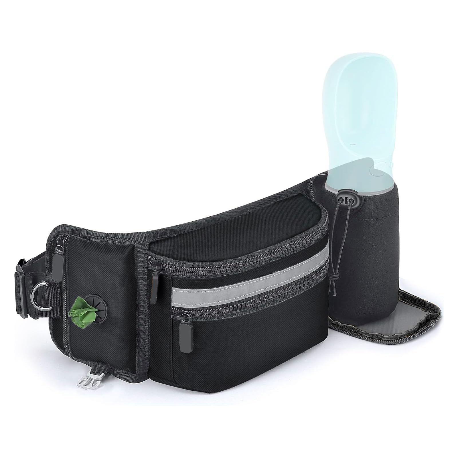 Borsa per cani e cani, borsa per cibo multifunzionale, per addestramento del cane, con dispenser per sacchetti, scomparto per cellulare e cintura per guinzagli flessibili, dolcetti e