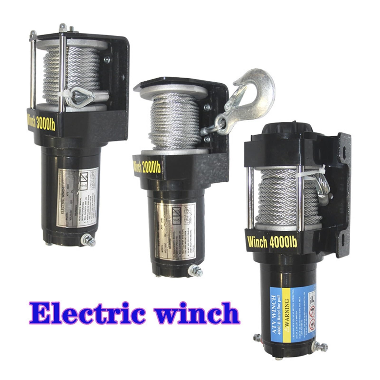 Verricello Elettrico 2000/3000/4000/4500/6000/9500/12000lb12v Verricello Car Tuning Maniglia/Wireless Wire Rope ATV Verricelli for Buggy da Spiaggia Potente Sicuro(6000lb Wireless)