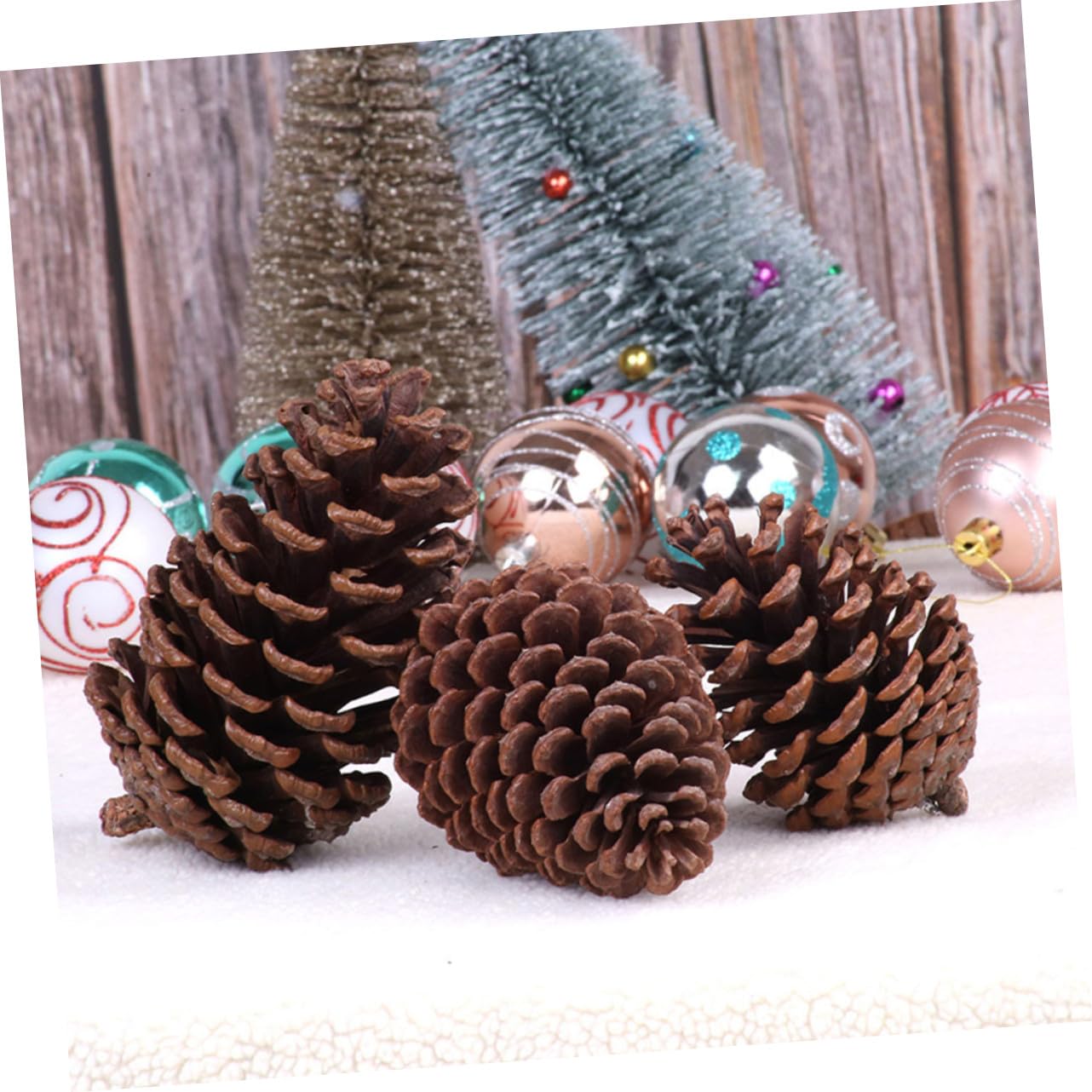 6 Piñas de Pino Secas para Árbol de Navidad o Sala, Adornos Navideños Naturales DIY
