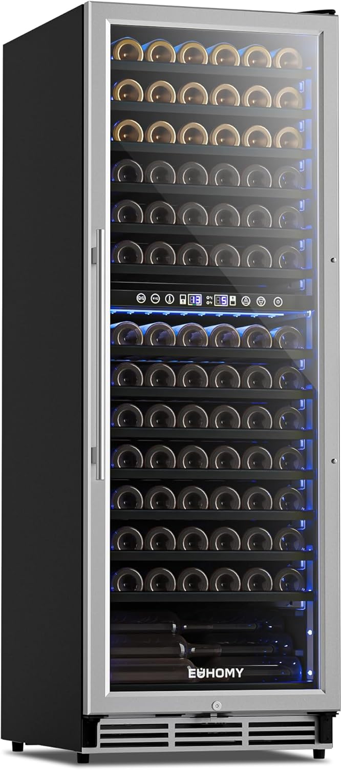 EUHOMY Wine Fridge Dual Zone 24 Inch, 154 Bottle Wine