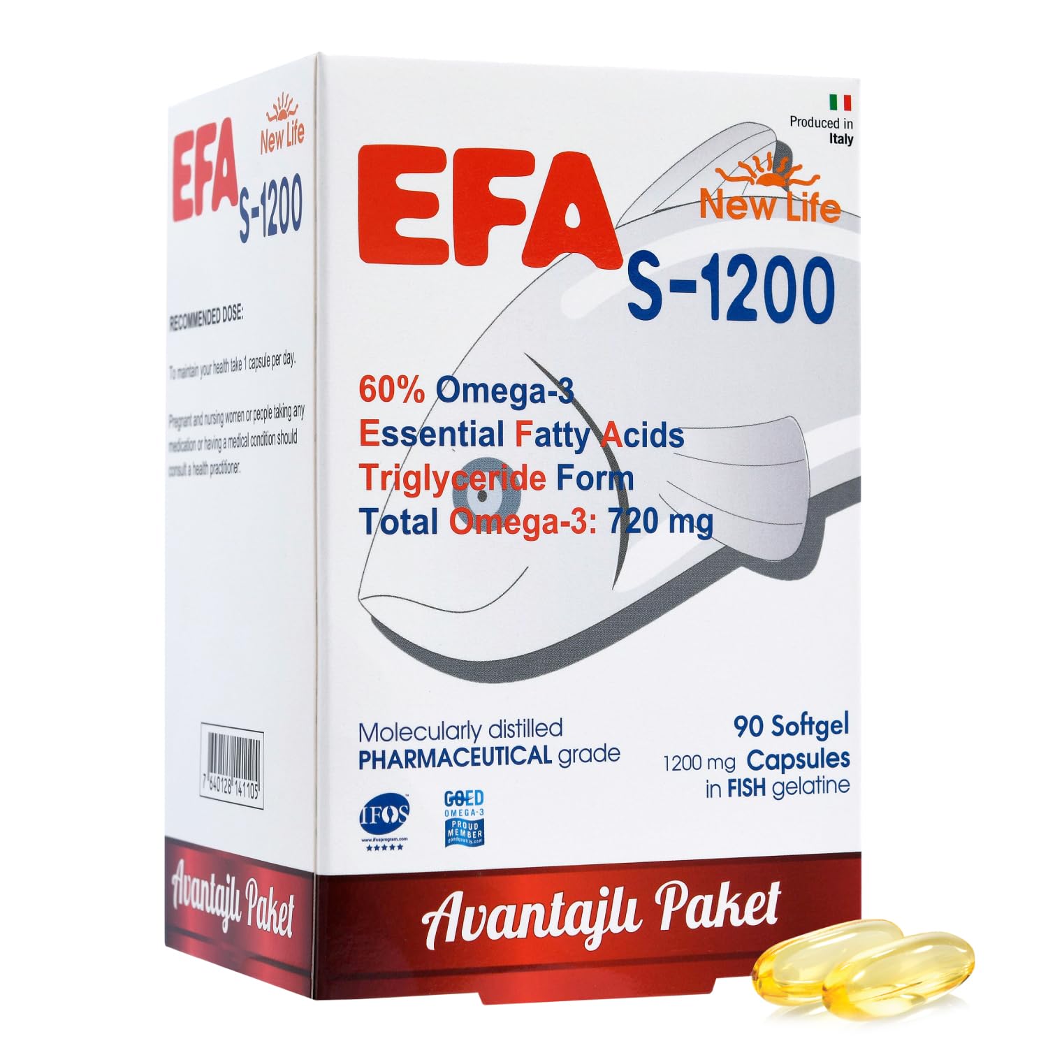NewLife Efa S 1200 Omega 3 Balık Yağı 90 Kapsül