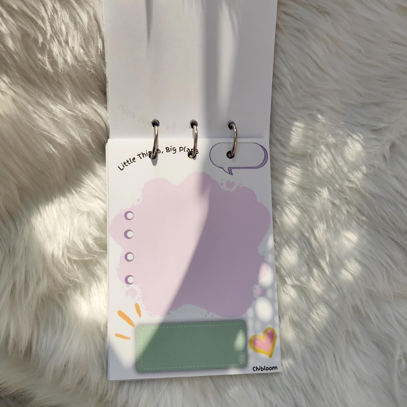 Chibloom Self-Love Mini Notebook Set, Pink Heart Design, Spiral