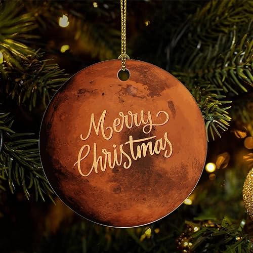 Two-Side Printed Universe and Planets Ceramic Christmas Ornament Novelty for Family Friends Kids Space Enthusiast Christmas Keepsake Pendants Two-Side Printed Universe and Planets Ceramic Christmas Ornament Novelty for Family Friends Kids Space Enthusiast Christmas Keepsake Pendants