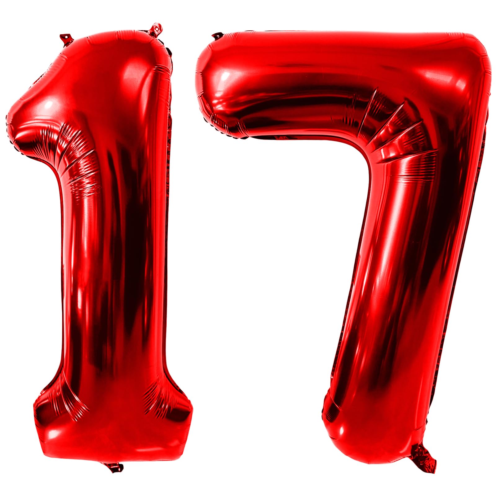 40 Inch Red Number 17 Balloons, Red 17 Balloon, Red Large Foil Number 71 Balloons, Birthday Wedding Anniversary Party Decoration Graduation Ceremony digital Decorations โ image 1