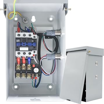 10 Hp Single Phase Magnetic Motor Starter, 220-240V 7.6kW 20-32 Amp | Magnetic Switch for Motors, Ample Wiring Space NEMA 3R Rated Motor Starters for Indoor/Outdoor Use Single-phase 32A