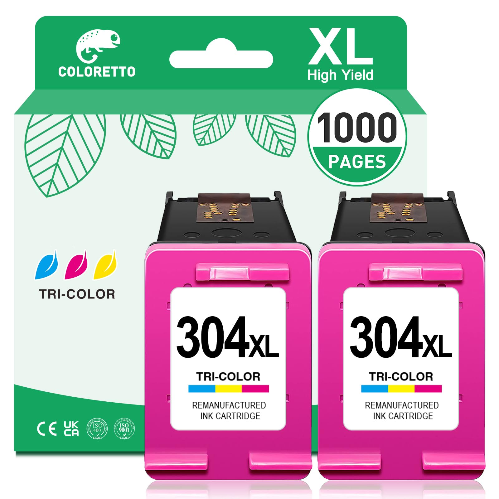 COLORETTO 304XL Cartuchos para HP 304 Cartucho de Tinta para HP 304 XL Color Pack Compatible con HP DeskJet 2600 2620 2622 2630 2632 2633 2634 3700 3720 3730 3732 3733 3735 3750 3755 3760 3762 3764