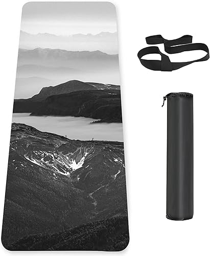 Knsbk Tapete de yoga ecológico antideslizante TPE para hombres y mujeres, tapete de entrenamiento grueso con correa de transporte, tapetes de