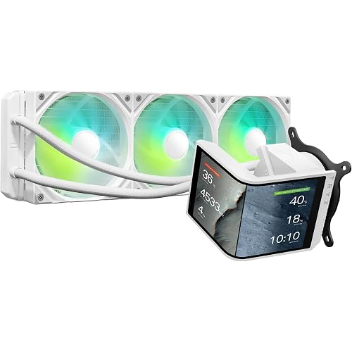 TRYX PANORAMA SE 360 ARGB White 360mm AIO Rotatable 6.67'' AMOLED Curved Screen 3D Anamorphic Effect Customizable AIO Cooler 360mm White Asetek Adela 280w TDP Intel LGA 1851/1700/1200/115X AMD AM5/AM4