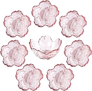 WHJY 8 pack Cute Sauce Dishes Glass Dish Set for Soy Sauce Snacks Tea Ba...