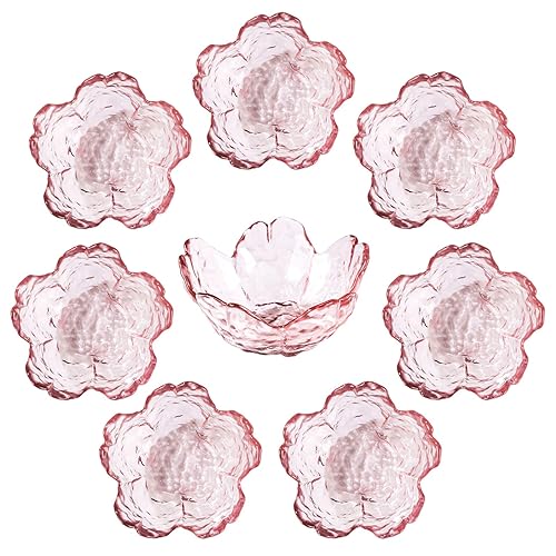 WHJY 8 pack Cute Sauce Dishes Glass Dish Set for