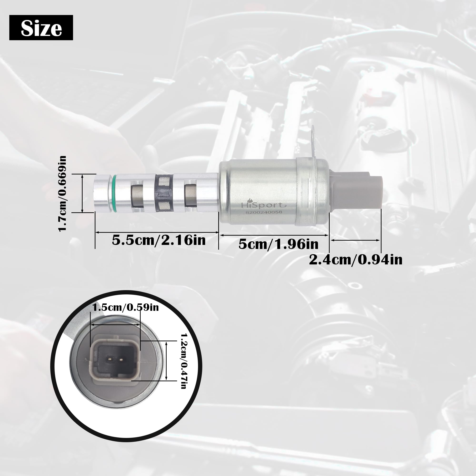Valvola di controllo dell'albero a camme, 8200240058, compatibile con Clio III Fluence Megane II Twingo II, valvola solenoide a camme, albero a camme, valvola di controllo regolabile