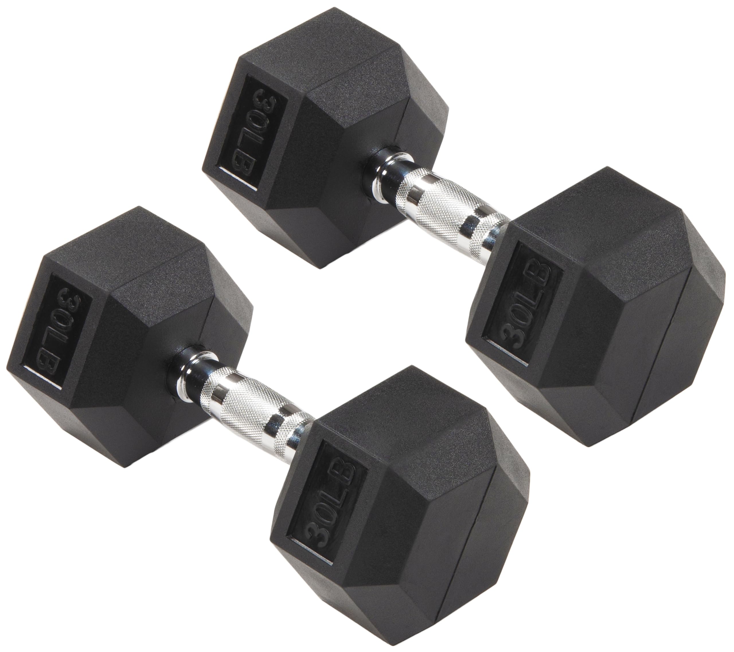 Signature Fitness Premium Rubber Encased Hex Dumbbell