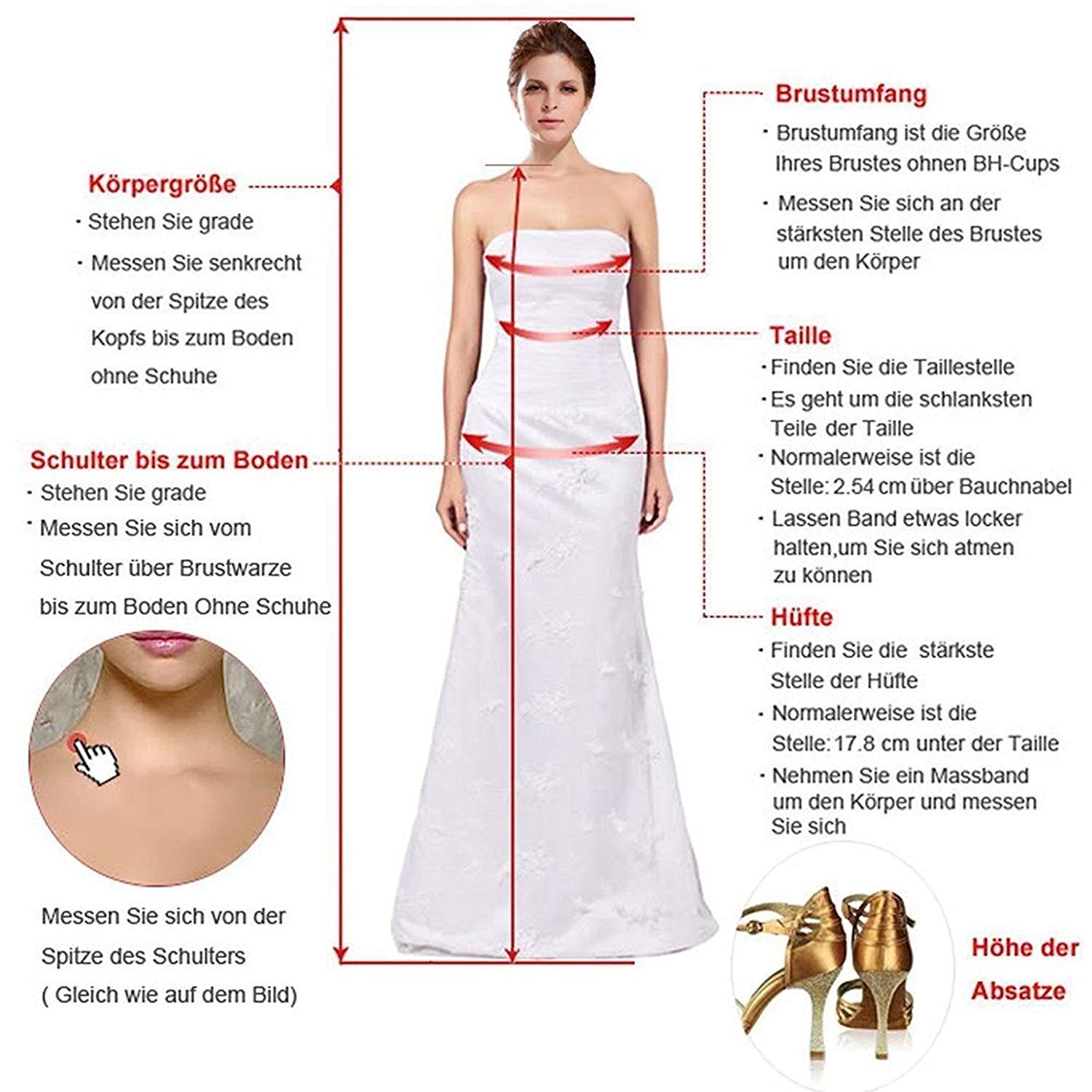 JAEDEN Robes de mariée Longue Robe de Mariage Robe Nuptiale Femme A-Ligne Dentelle Chiffon