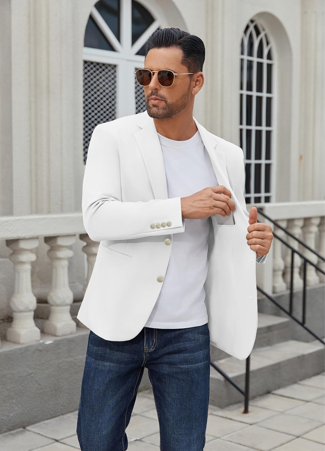  Men's Casual Blazer Regular Fit Lightweight Two Button Sport Coat Suit Jacket thumbnail