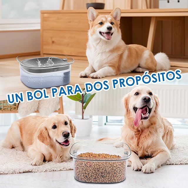Foto 7 de 7 de Gaethra Bebedero Perro Antigoteo, 2l Bebedero Antisalpicaduras Perro, Bebederos para Perros Grande y Pequeño