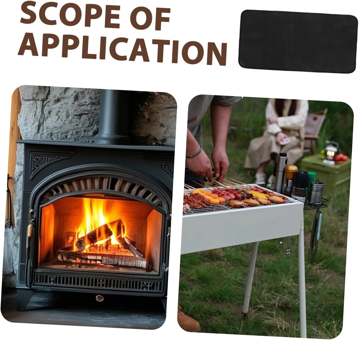 TOYANDONA Fireproof BBQ Mat for Outdoor Grill Fireplace and Deck Portable and Easy to Clean for Grease Prevention and Lawn Safety