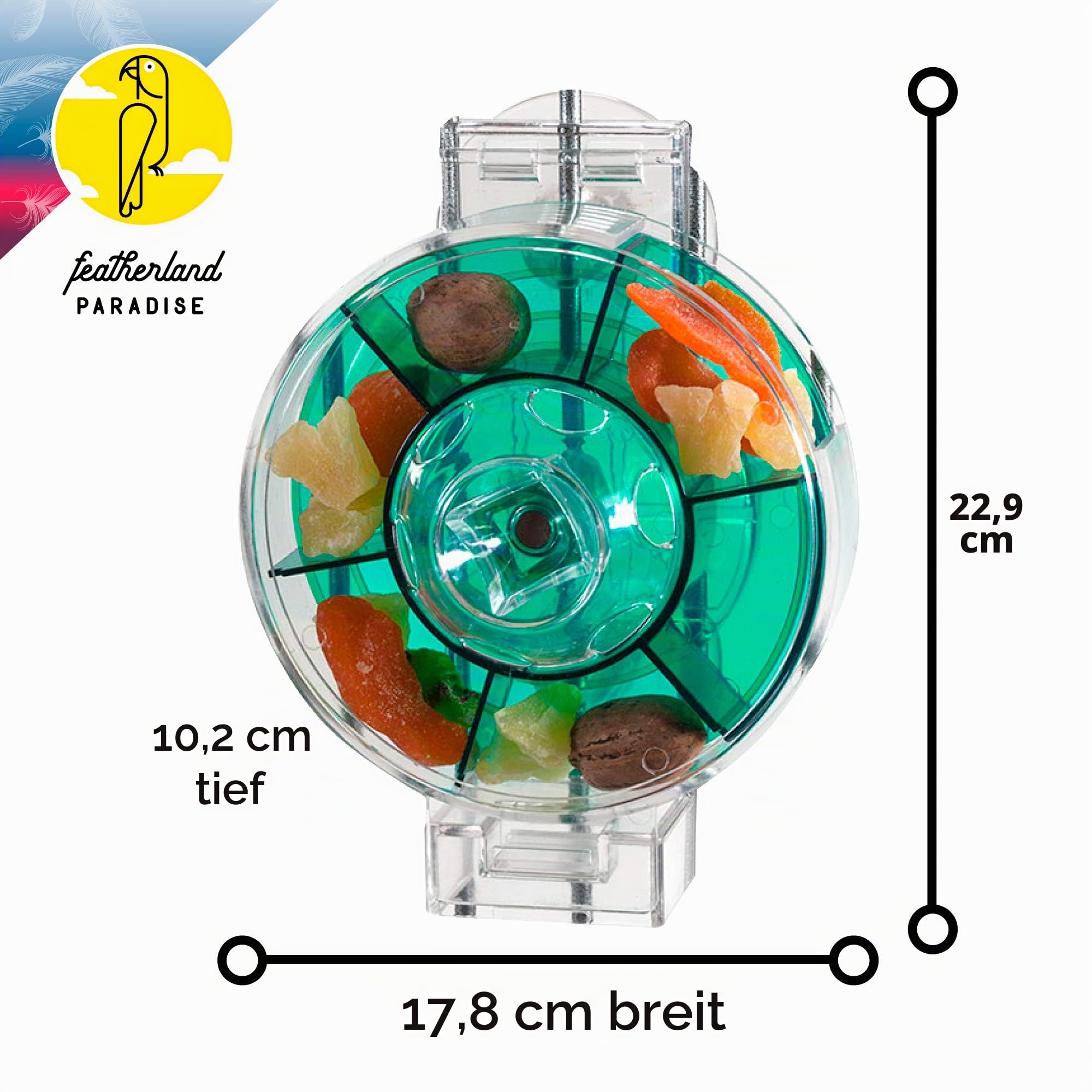 HappyBird ® | Leckerchenrad XL Foraging Wheel -Futtersuche mit Spaß
