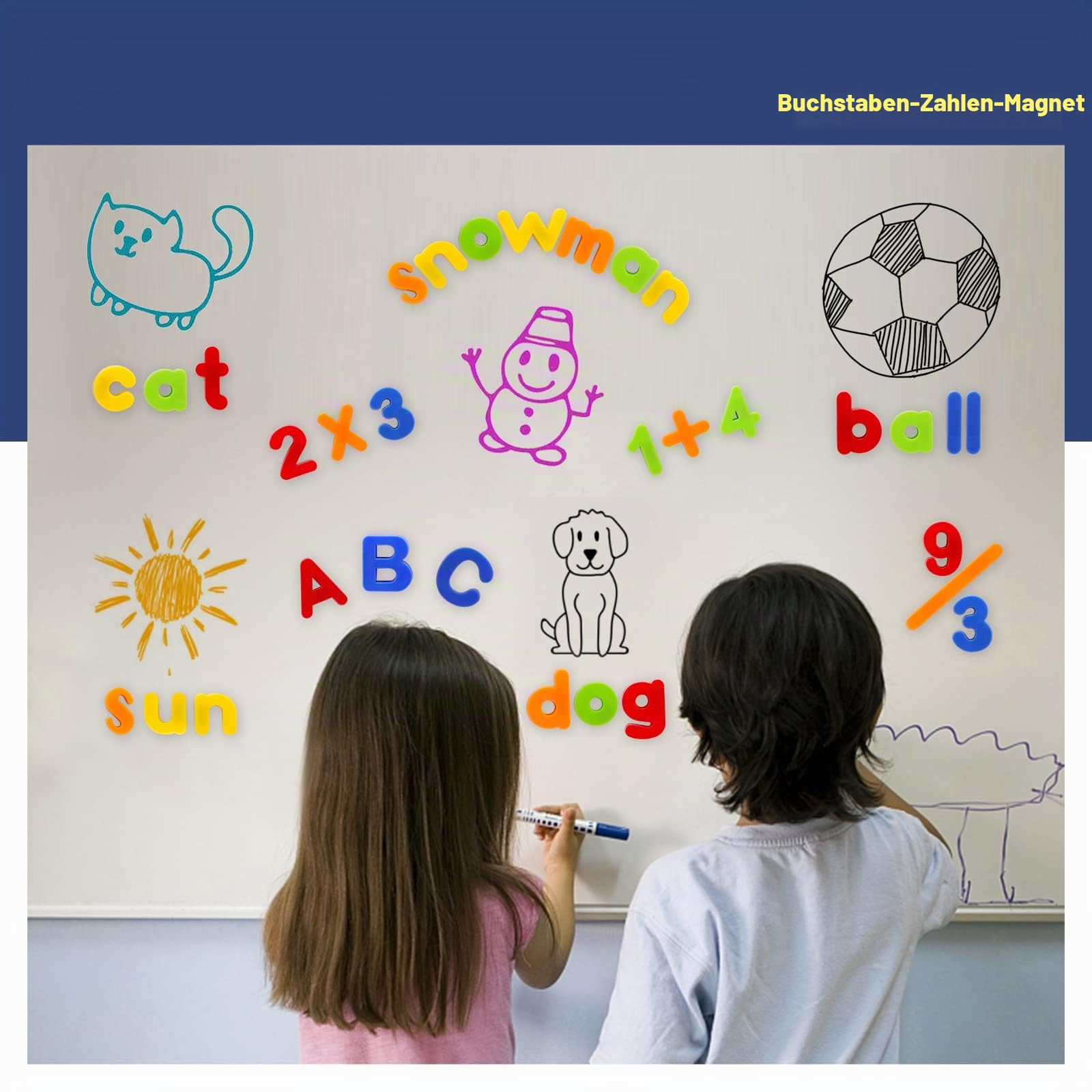 kramow Magnetische Buchstaben und Zahlen set-106pcs, ABC Alphabet Magnete für Kinder,Lernspielzeug für Kinder,Geschenk