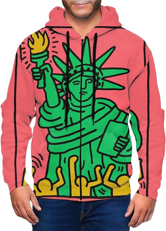 Amazon Co Jp 自由の女神 Keith Haring キース ヘリング パーカー メンズ トレーナー トップス 長袖 フード付き 快適 ストリート 春秋冬服 暖かい スポーツ 男女兼用 オシャレ 大きいサイズ Hip Hop風 ファッション ファッション