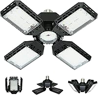 Vista 1 de LED Garage Light,150W Deformable Garage Ceiling Lights,15000LM, 4 Adjustable Panels, E26/E27 Shop Lights for Basement, Barn, Workshop,High Bay Light