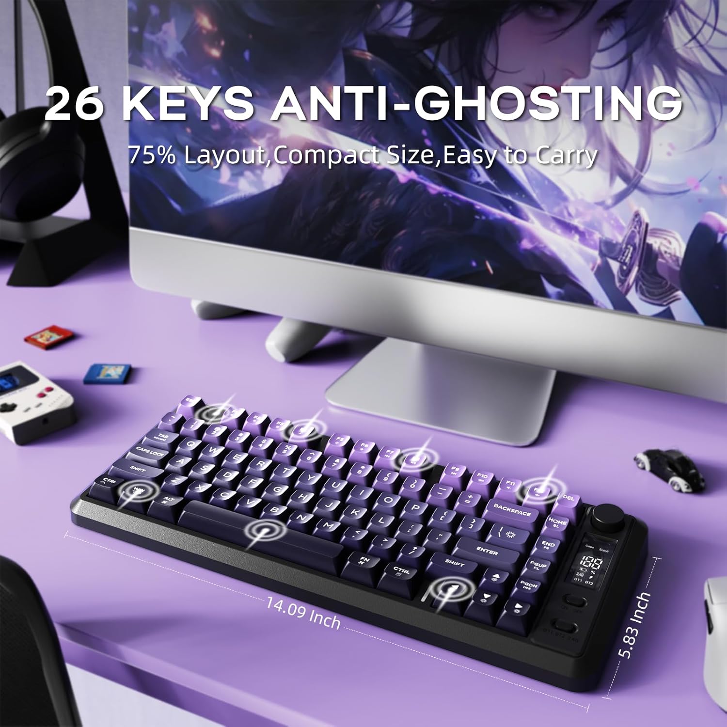 FREEWOLF M75 Keyboard with 26 Keys Anti-Ghosting