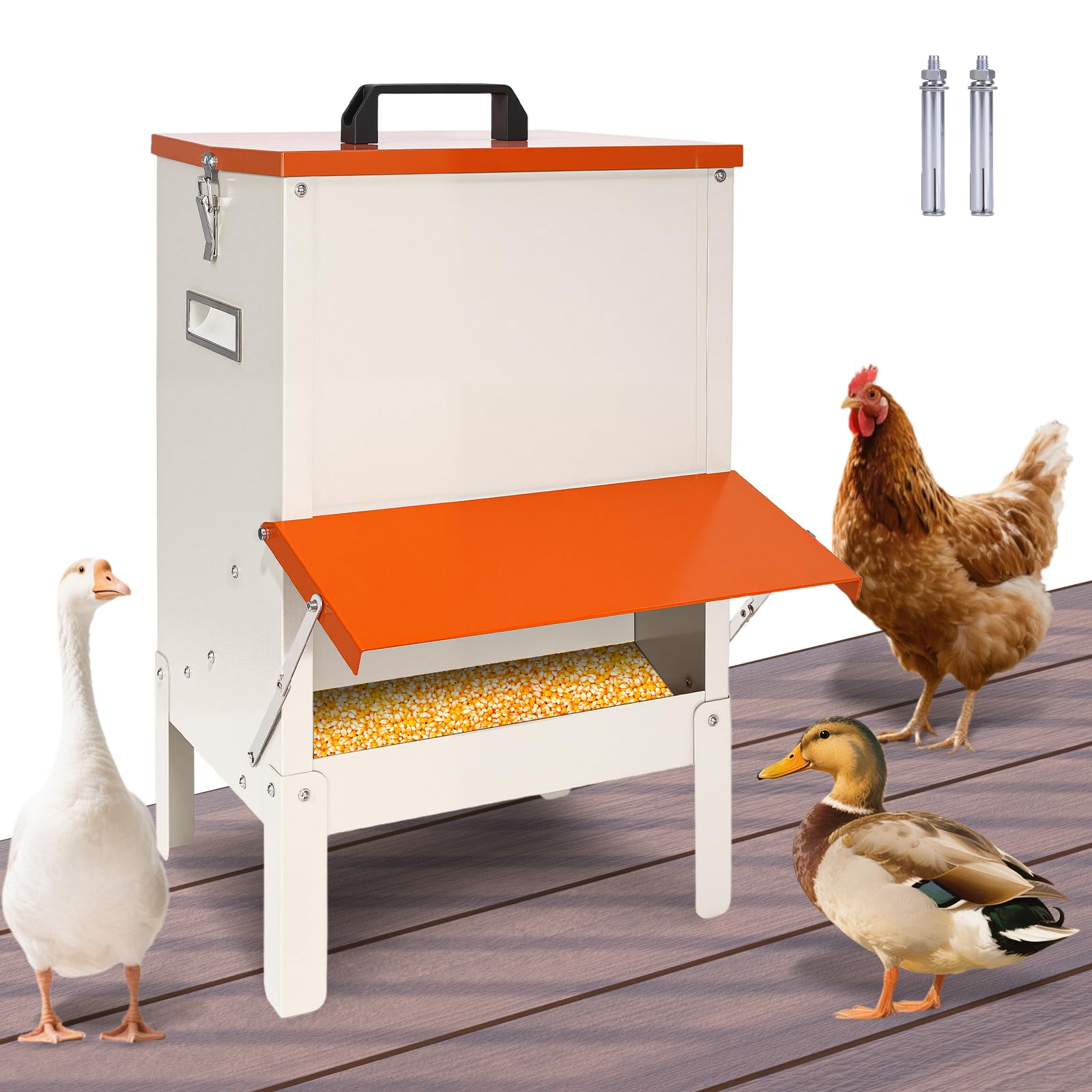 Comedero Gallinas Anti Ratas,Comida AutomáTico Para Pollos Sin Desperdicios,18kg Comedero Polloscomedero Colgante para Gallinas,Resistente A La Lluvia,Alta Capacidad para Aves de Corral