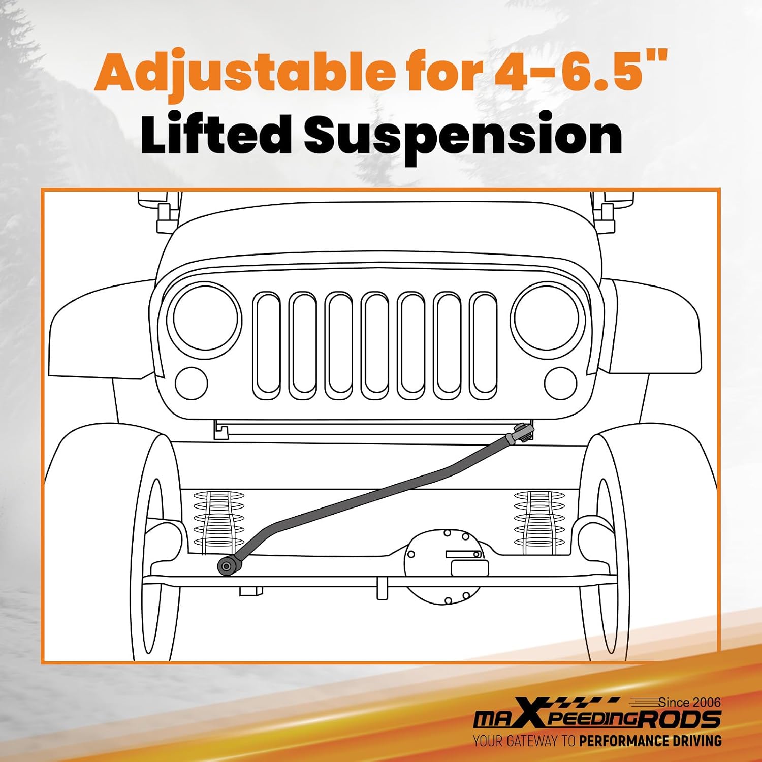 maXpeedingrods Adjustable 4-6.5" Front Track Bar for Jeep Cherokee XJ 1984-2001, Panhard Bar Rod with Relocation Bracket