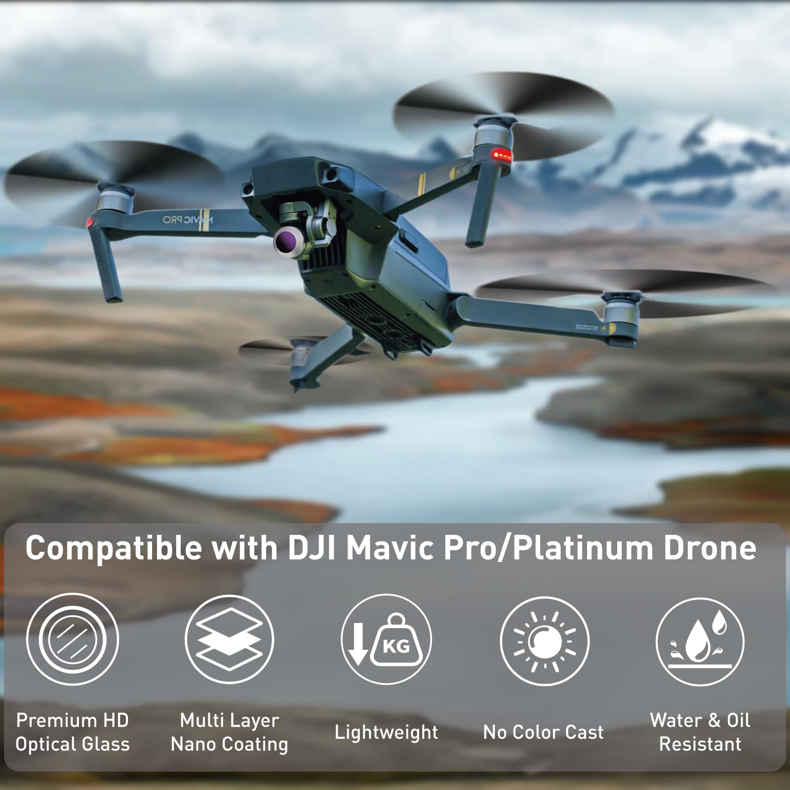 Amazon | DJI Mavic Pro NDフィルター,高透過率 光量調節可能 3点
