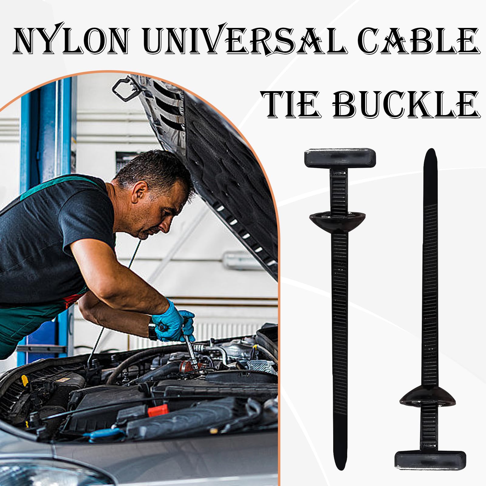 Grip Auto Zip Tie Buckles For Quick Fixes Anywhere, 50/100pcs