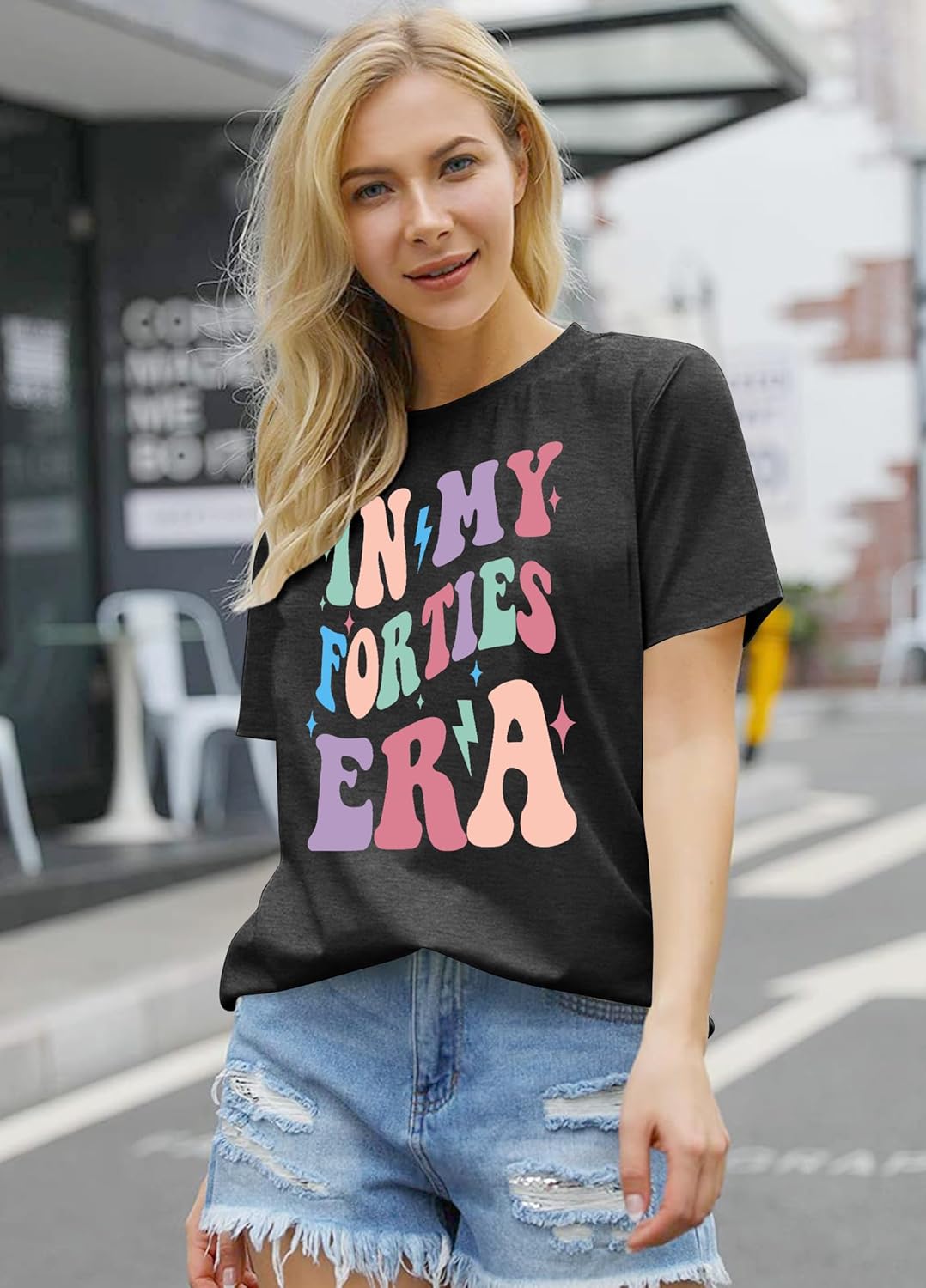 40th Birthday Shirts for Women 40th Letter Print Tshirt Vintage Birthday Party Tees 1984 Short Sleeve Tops - Image 5