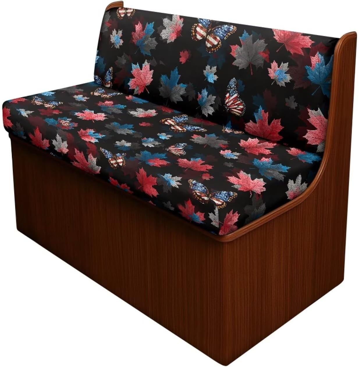 Boatee Americana Butterfly RV Dinette Cushions Camper Accessories Universal Slip Covers for Loveseat Stretchable Couch Cushion Covers Comfortable Furniture Covers for Sofa and Loveseat Black