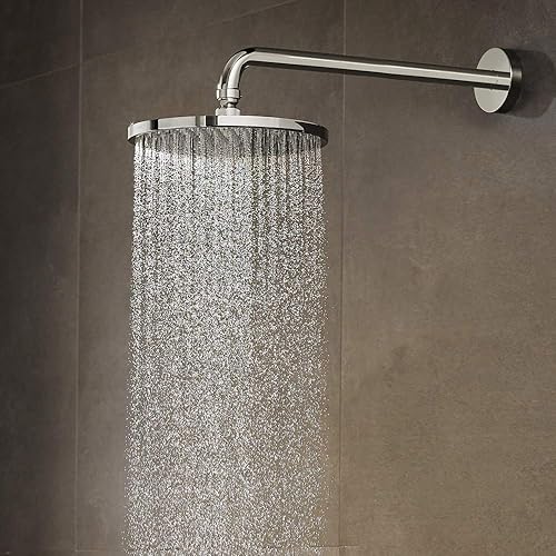 Miniatura 7 de hansgrohe Raindance S 27624821 - Cabezal de ducha moderno de 9 pulgadas, fácil de limpiar con QuickClean en níquel cepillado, 27624821