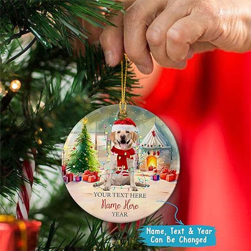 Vista 104 de Rottweiler - Adorno de cerámica personalizado para perro de Papá Noel, nombre y texto personalizados para mascotas, feliz para los amantes