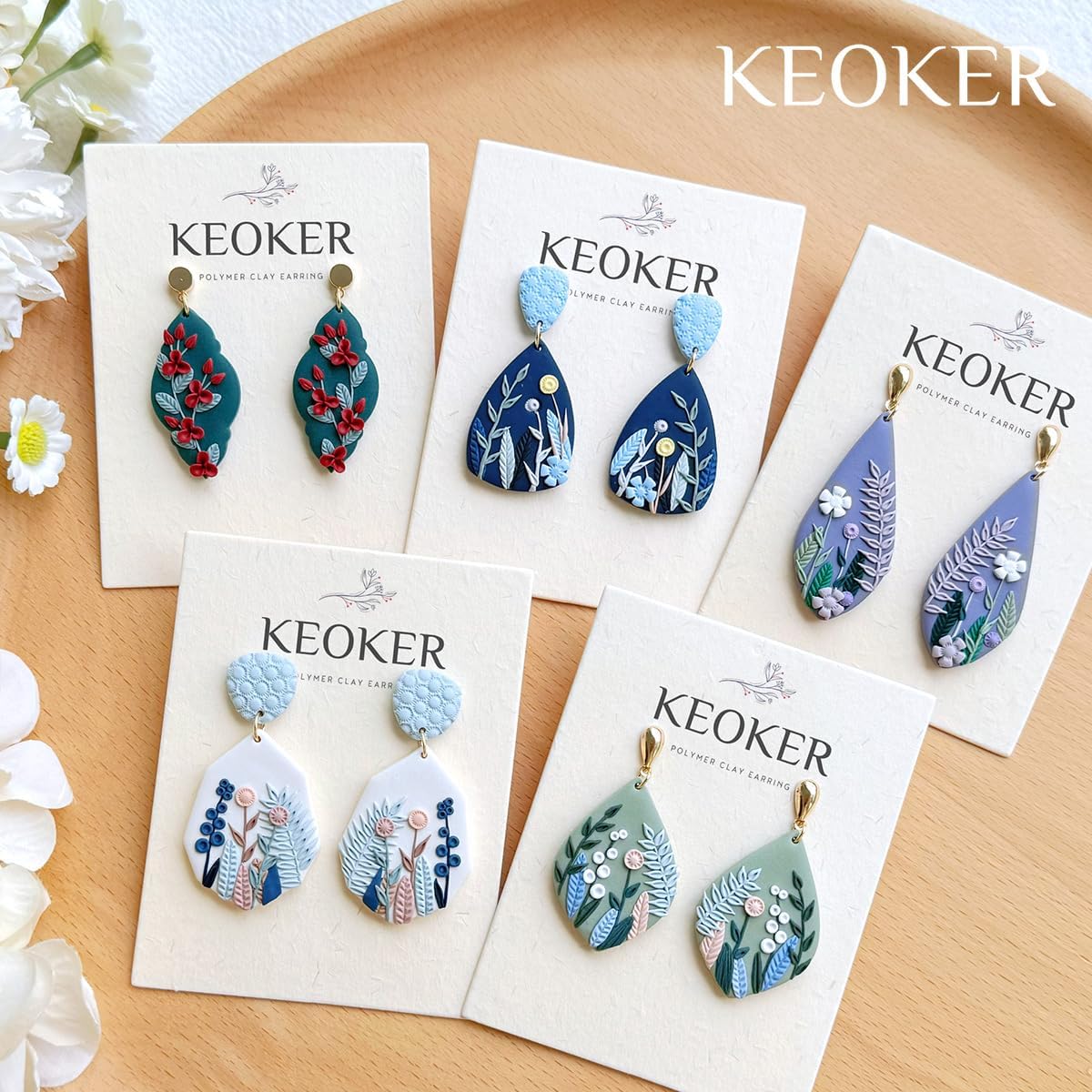 KEOKER 10 Organic Shape Clay Earring Cutters, Clay Cutters for Polymer Clay Jewelry, Earring Cutters for Polymer Clay (B) - Image 2