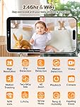 IFamily WiFi Baby Monitor avec l'application – Smartphone Baby Monitor avec 5" HD moniteur & 2K Caméra, vision nocturne, 2-Way Talk, Motion Tracking & Alerts, Capteur de température, Lullabies, Sécurité WiFi Verrouillage