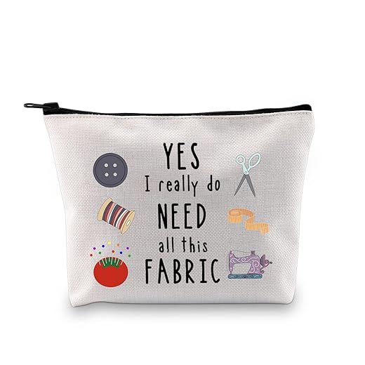 GJTIM Sewing Gift Quilter Gift Yes I Really Do Need All This Fabric Makeup Bag Gift for Quilters Seamstress Tailors Sewing Addicts (All This Fabric bag)