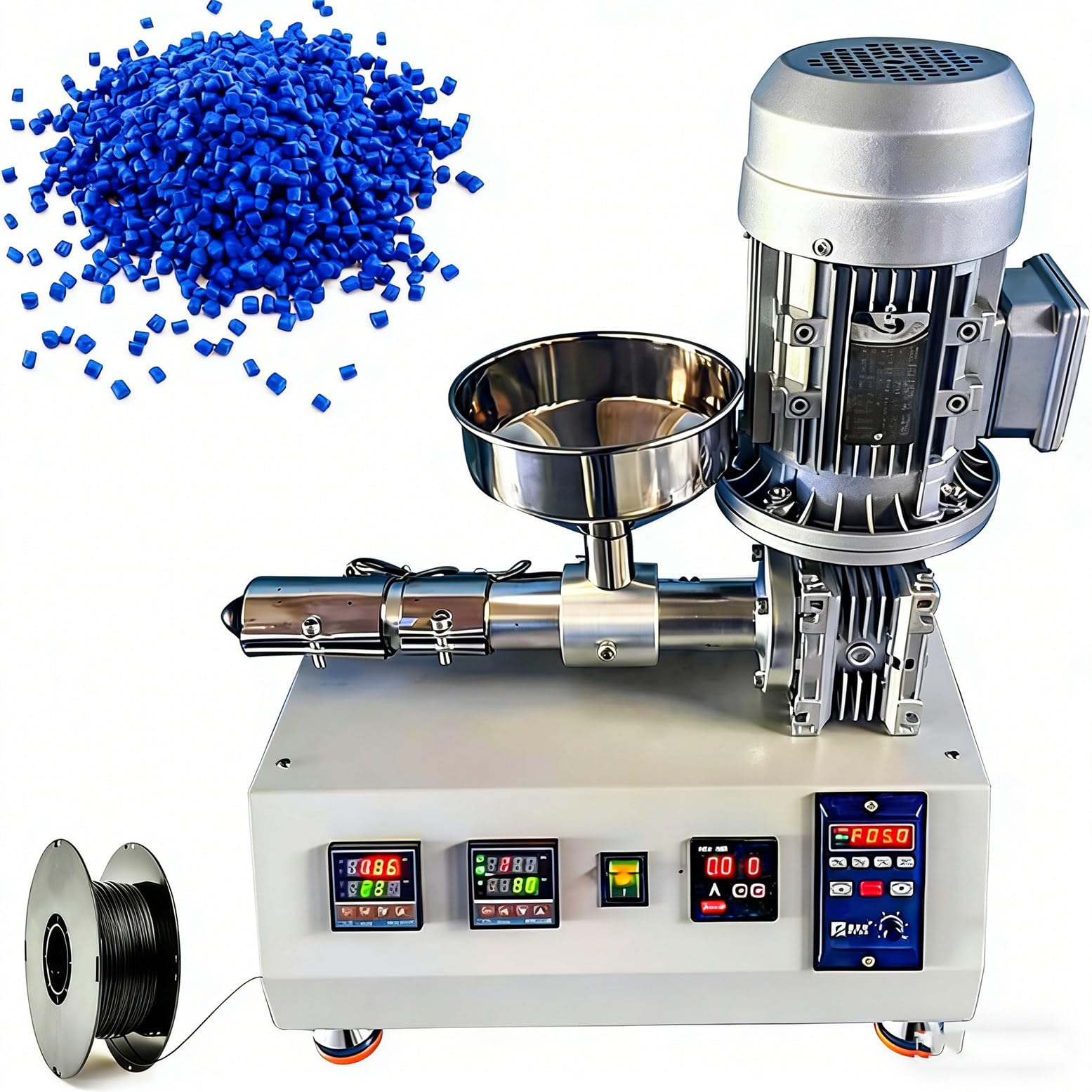 WYBYYDS Small Screw Laboratory Extruder 1000W – Benchtop Micro Extruder, 0-350℃ PID Temperature Control DIY 1.75mm/3.0mm for Plastic Polymer Extrusion